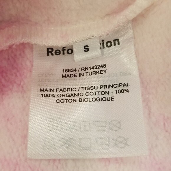 💕REFORMATION💕 Tanner Classic Hoodie  Creamsicle Pink Yellow Tie Dye Small NWT - Picture 13 of 14